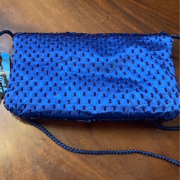 Blue Sequined Prom Wedding Bag NWT - Picture 5 of 5